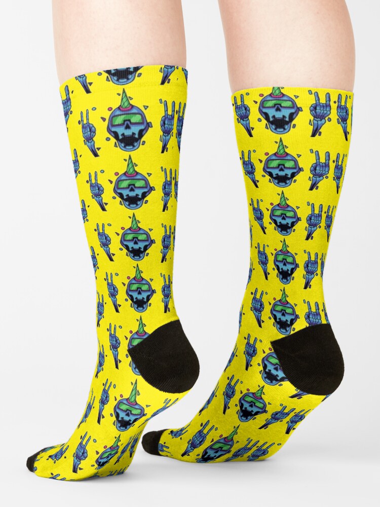 Alternate view of Holo Skull - CyberThugs Socks