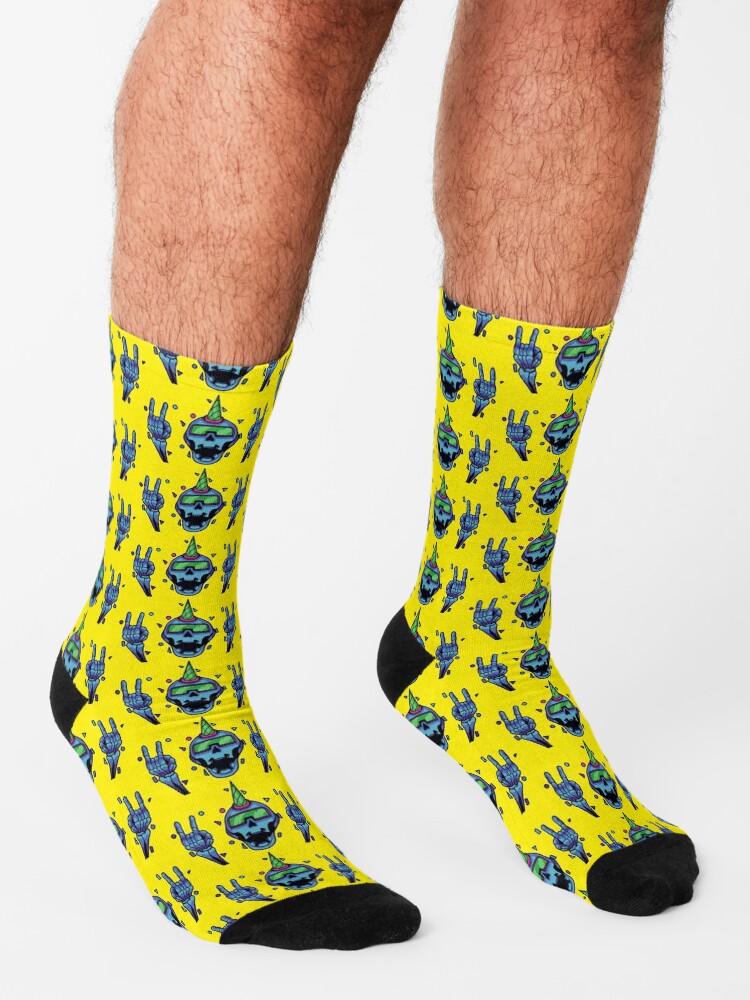 Alternate view of Holo Skull - CyberThugs Socks