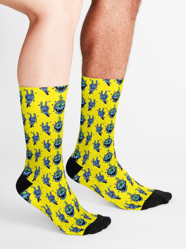 Alternate view of Holo Skull - CyberThugs Socks