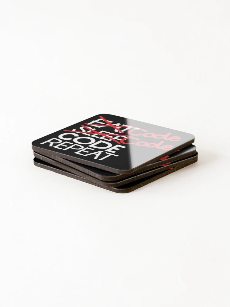 Thumbnail 4 of 5, Coasters (Set of 4), Code code code repeat designed and sold by ReluctantChickn.
