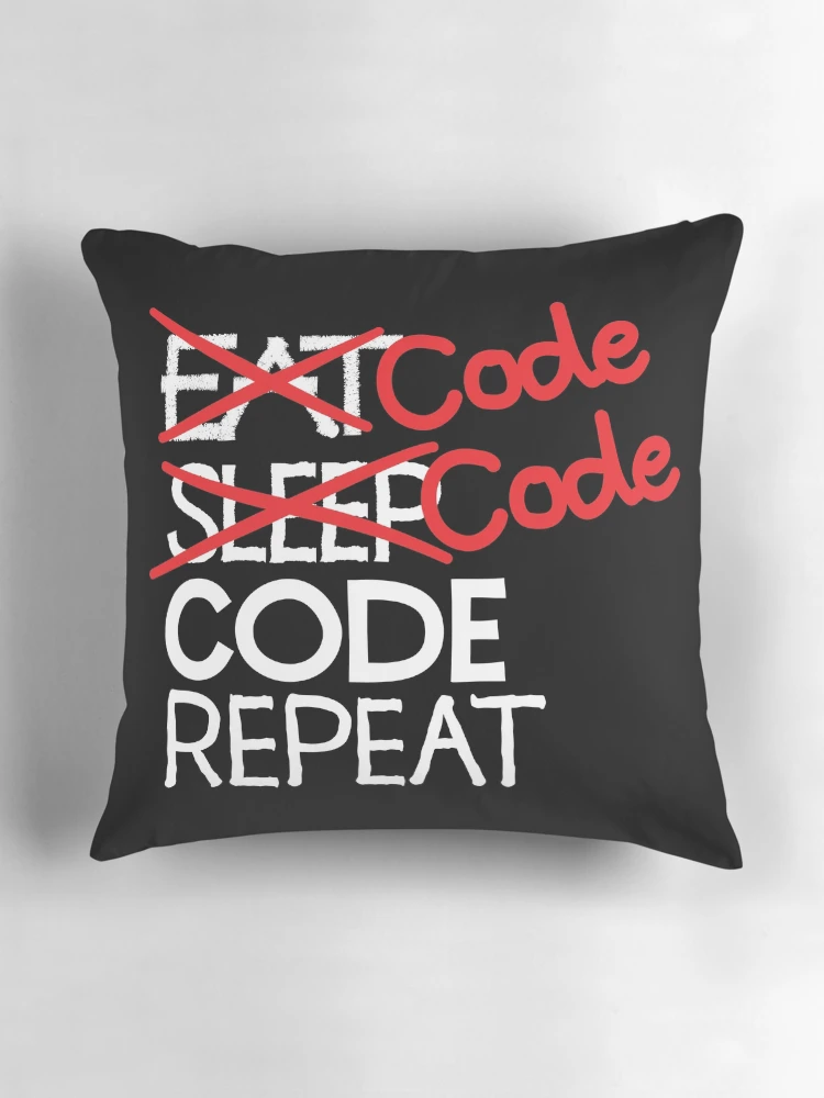 Thumbnail 3 of 4, Pillow, Code code code repeat designed and sold by ReluctantChickn.