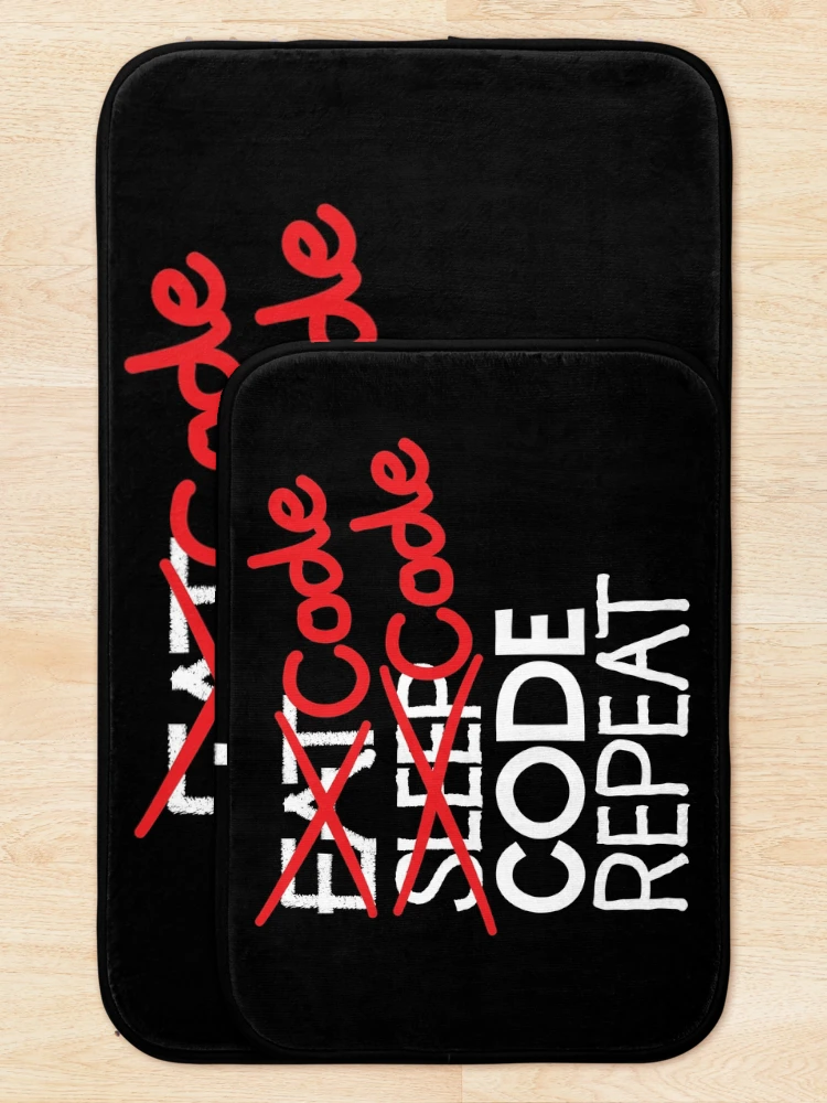Thumbnail 5 of 6, Bath Mat, Code code code repeat designed and sold by ReluctantChickn.
