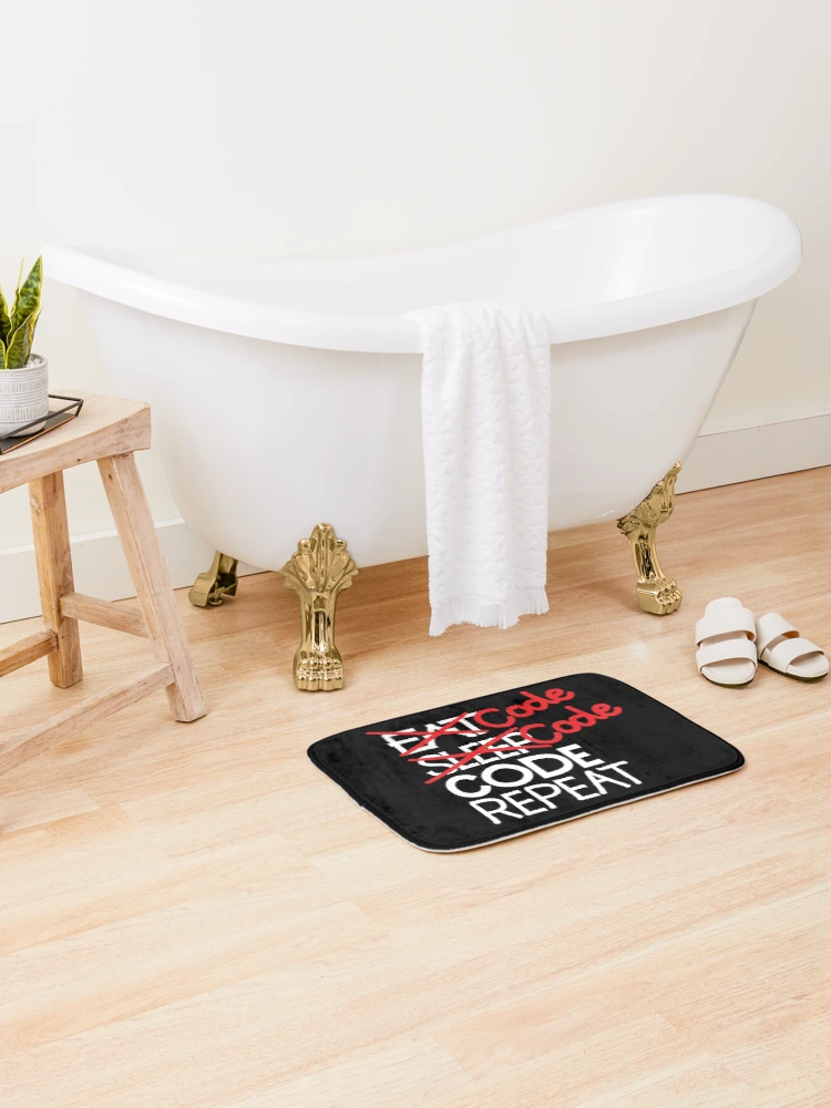 Thumbnail 2 of 6, Bath Mat, Code code code repeat designed and sold by ReluctantChickn.