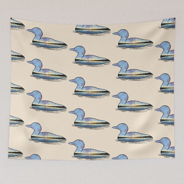 Item preview, Silueta de somorgujo - Amanecer y blanco antiguo designed and sold by EcoElsa.