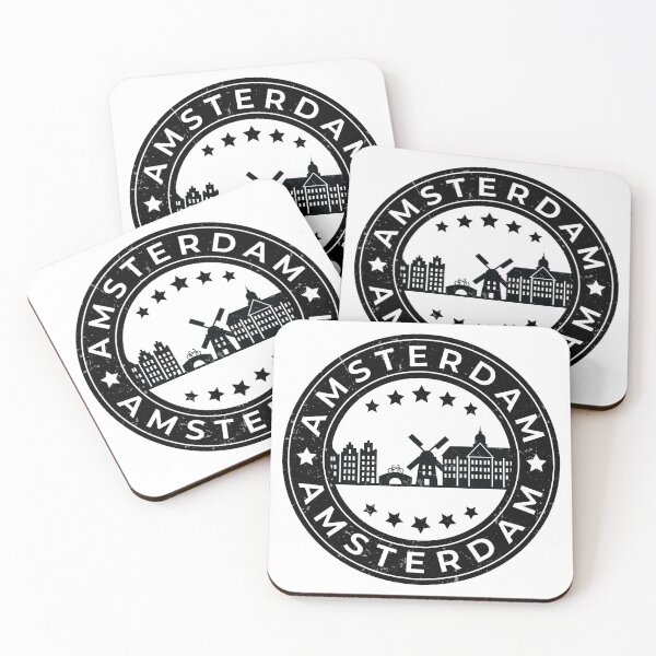 Item preview, Netherlands, Amsterdam Skyline. Vintage Distressed  Emblem. Grunge Style Retro Emblem designed and sold by Trendelicious.