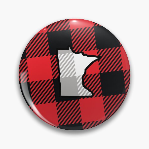 Item preview, Small Minnesota White Silhouette on Red and Black Plaid Pattern designed and sold by designguychris.