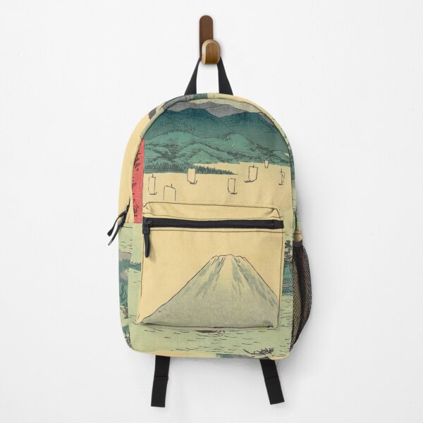 Item preview, Pine beach at Miho in Suruga - Japanese Woodblock 1858 Print with Mount Fuji designed and sold by HumanlineImages.