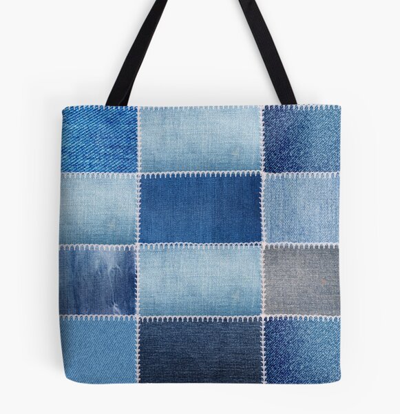 Denim Rays Patchwork Tote Bag