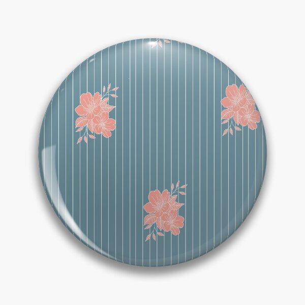 Item preview, Tangerine Orange Flowers on Blue Background with White Lines  designed and sold by tulipdesign.