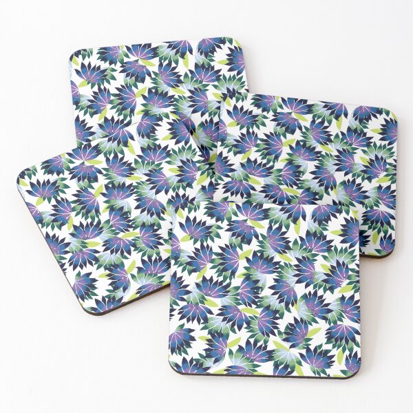 Item preview, Modern Lotus Floral in blues greens and white designed and sold by AngelaSims.