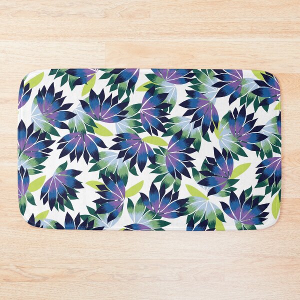 Item preview, Modern Lotus Floral in blues greens and white designed and sold by AngelaSims.