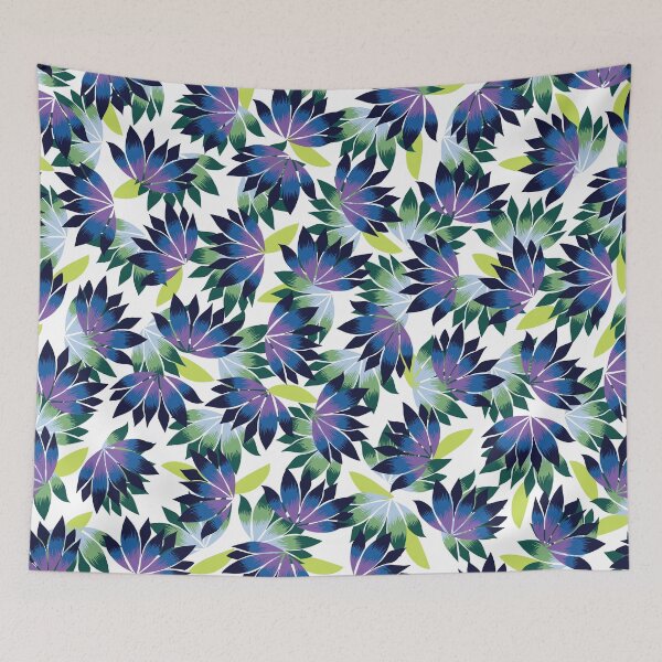 Item preview, Modern Lotus Floral in blues greens and white designed and sold by AngelaSims.