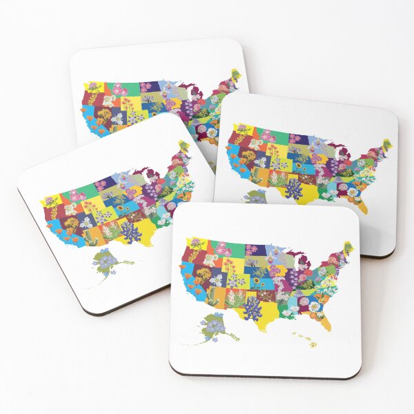 Item preview, US State Flower Map designed and sold by Lavenderbuttons.