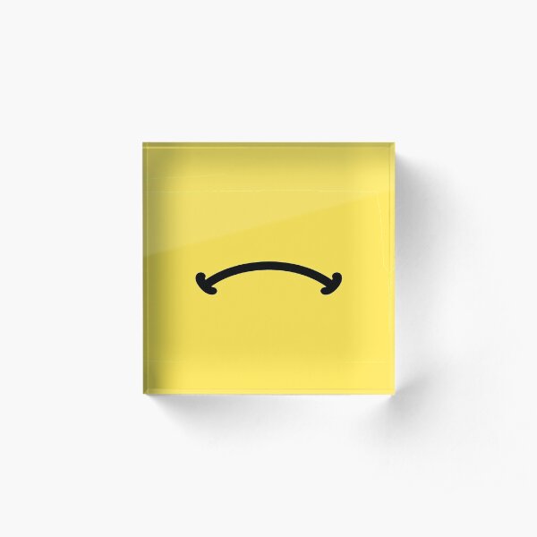 Grumpy face emoji mask | flip it for a happy face Acrylic Block