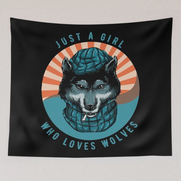 Item preview, Just a Girl Who Loves Wolves Blue designed and sold by Coder-T.