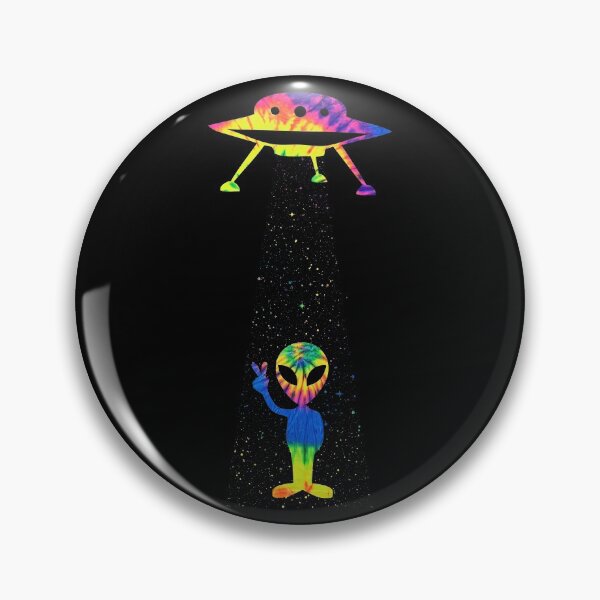 Item preview, Vintage 1970's 80's Tie Dye Groovy Alien Peace Sign designed and sold by ThreadsNouveau.