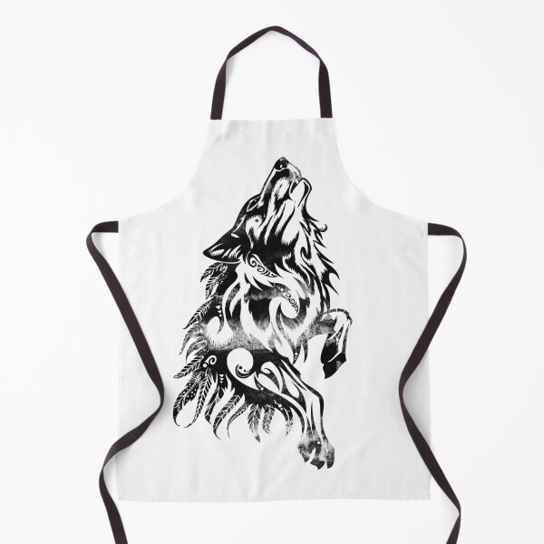 Item preview, Wolf Head Tribal Silhouette Lone Wolf designed and sold by Stephani Analah.