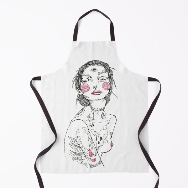 Item preview, Tattoo woman with third eye designed and sold by h-and-c.