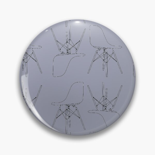 Item preview, Eames DSW chair - black and white line art pattern - grey background designed and sold by PippaPrints.