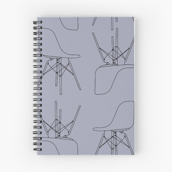 Item preview, Eames DSW chair - black and white line art pattern - grey background designed and sold by PippaPrints.