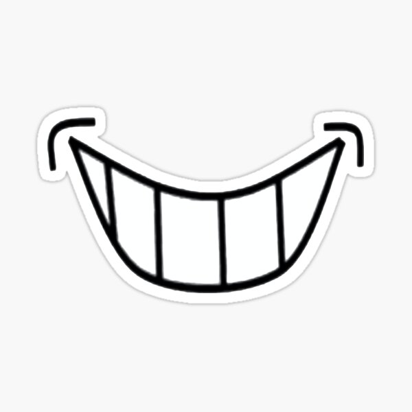Roblox Smile Stickers Redbubble - roblox evil smile
