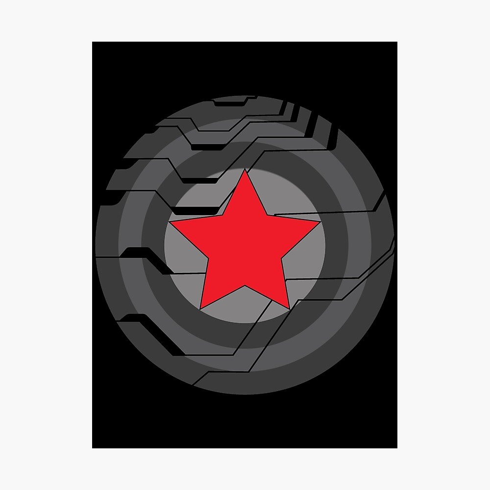 Download Winter Soldier Shield Metal Print By Cheekysherwin Redbubble