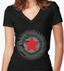 Winter Soldier Shield Women's Fitted V-Neck T-Shirt