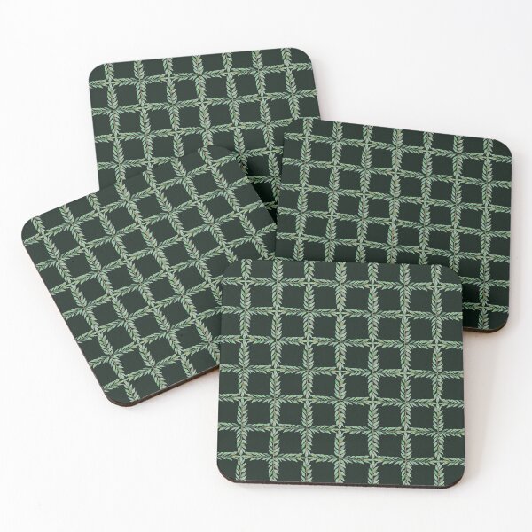 Item preview, Leaf Grid Dark Green designed and sold by Alexia Faye.
