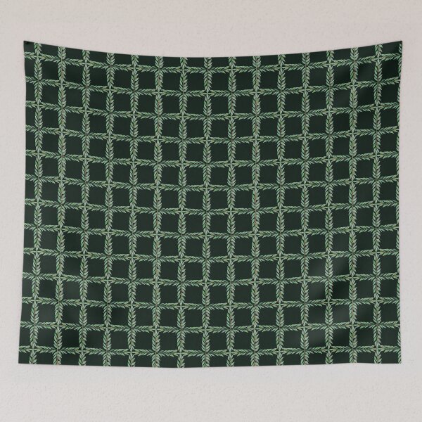 Item preview, Leaf Grid Dark Green designed and sold by Alexia Faye.