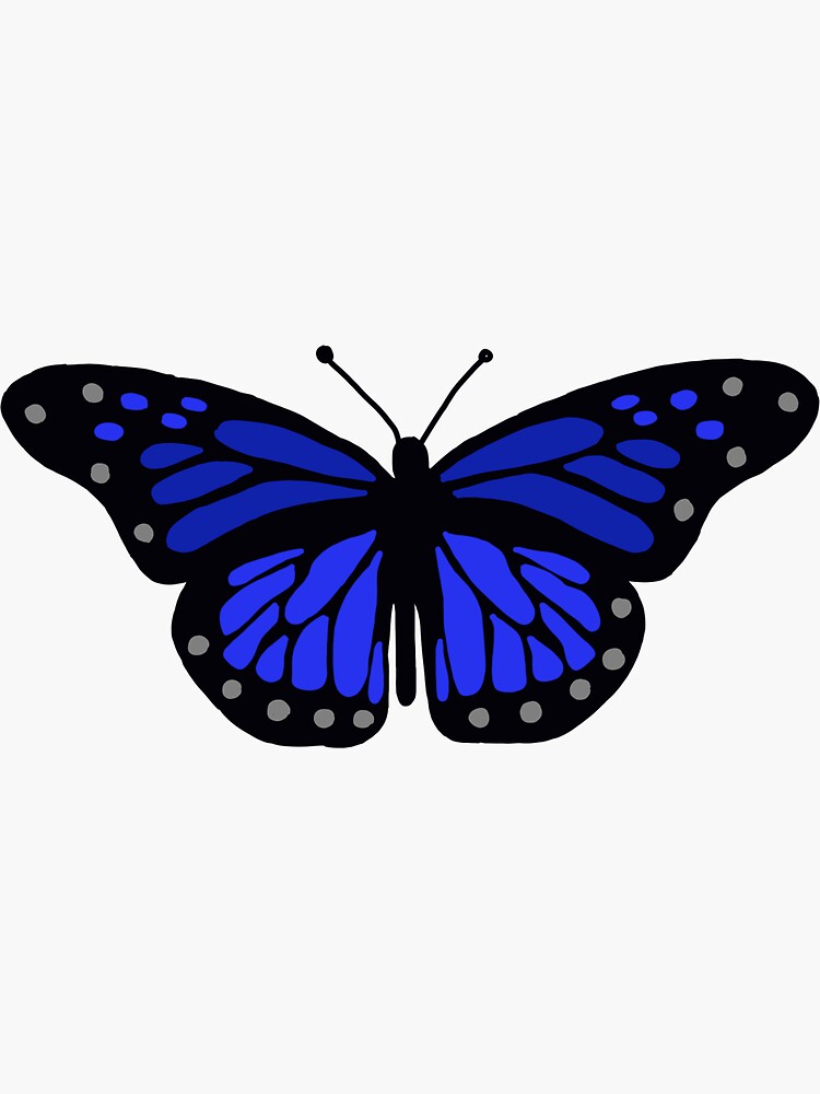 Sticker Papillon Monarque bleu sticker you