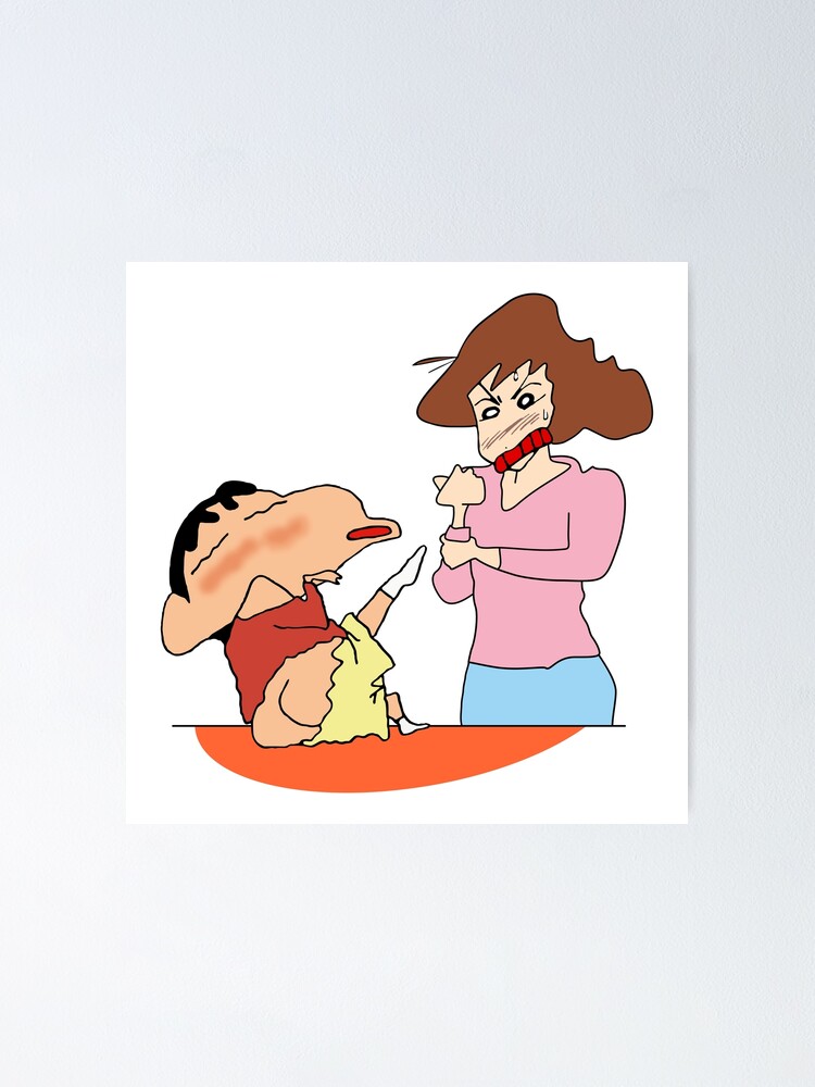 Shin Chan And Misae Poster By Nipatrapos Redbubble