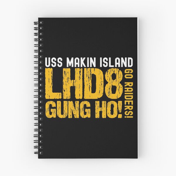 Item preview, USS Makin Island Gung Ho! Go Raiders! Distressed Gold and White  designed and sold by Jennifer Church.
