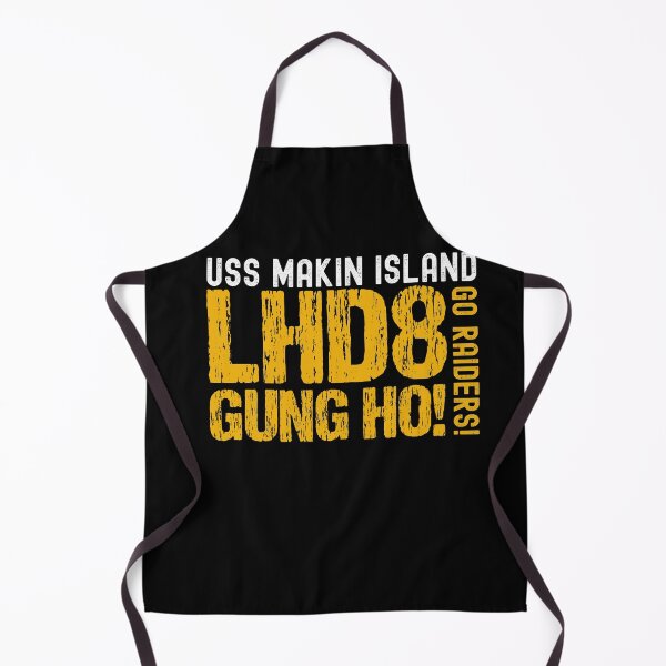 Item preview, USS Makin Island Gung Ho! Go Raiders! Distressed Gold and White designed and sold by Jennifer Church.