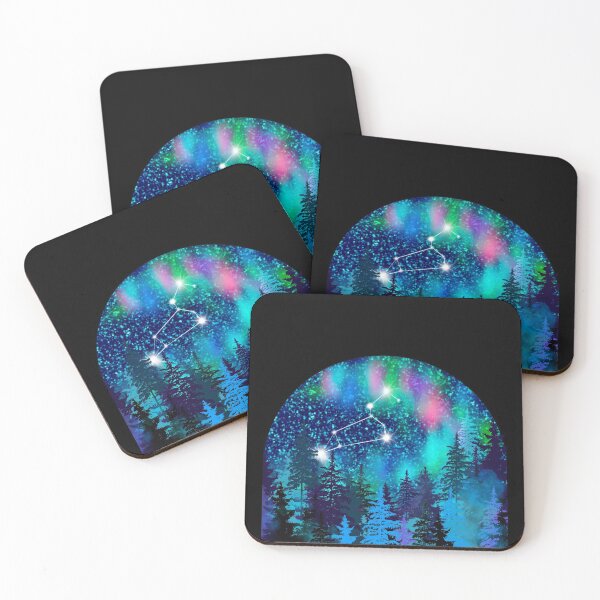 Item preview, Aurora borealis and Leo Zodiac sign constellation  designed and sold by orangerinka.