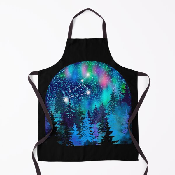 Item preview, Aurora borealis and Leo Zodiac sign constellation designed and sold by orangerinka.