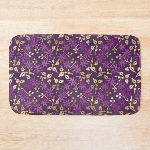 Item preview, Oriental Garden of Gold and Purple Floral Motifs designed and sold by WisdomInspired.