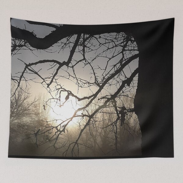 Item preview, Foggy and Dark sunrise with trees designed and sold by Lorie Data.