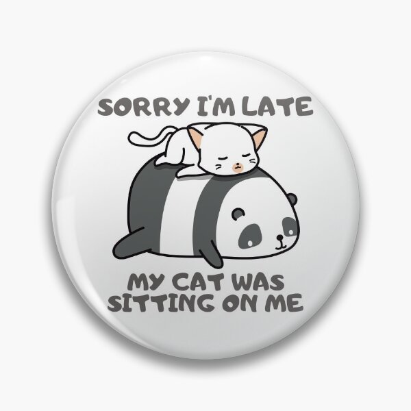 Item preview, Lo siento, llegué tarde, mi gato estaba sentado sobre mí - Gato durmiendo sobre un panda designed and sold by PandaSoul.