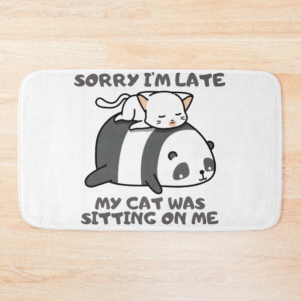 Item preview, Sorry I'm Late My Cat Was Sitting On Me - Sleeping Cat On A Panda designed and sold by PandaSoul.