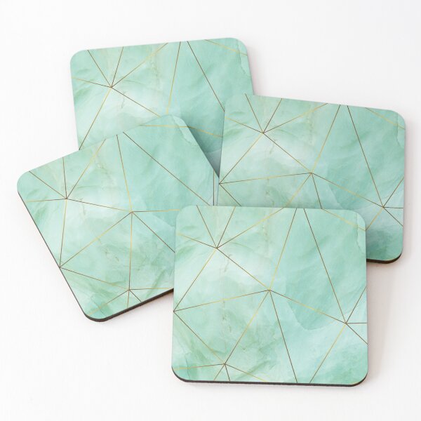 Item preview, Gold Triangle Pattern on Green Marble designed and sold by piinkbunny.