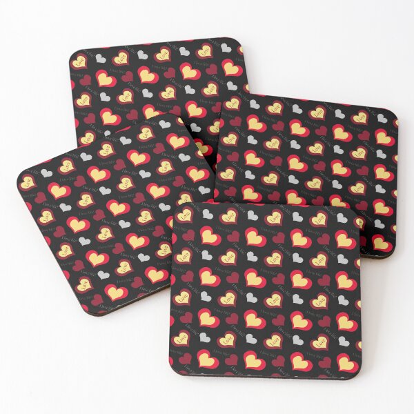 Item preview, Hearts with letters on a black background designed and sold by Olha Volokhova.