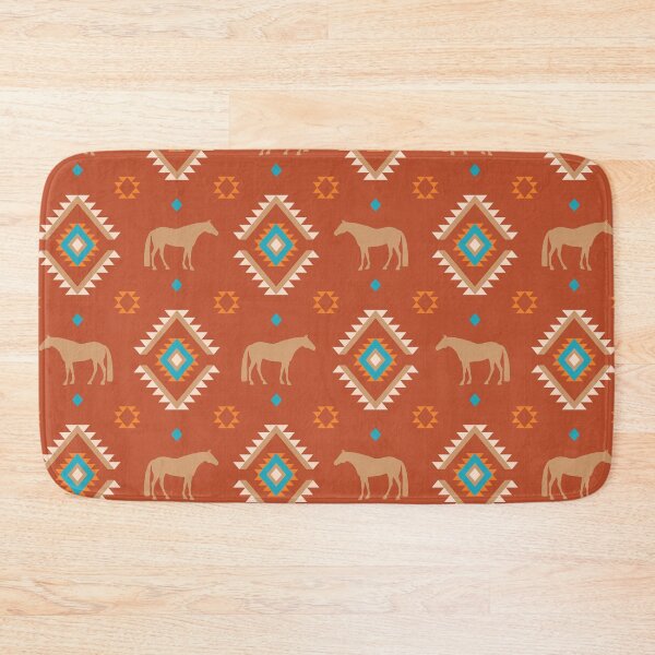 Item preview, Southwest Horse Pattern - Rust designed and sold by HorseFly Ranch.