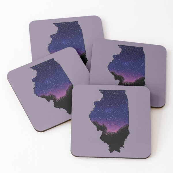 Item preview, Illinois Silhouette - Starry Sunset designed and sold by EcoElsa.