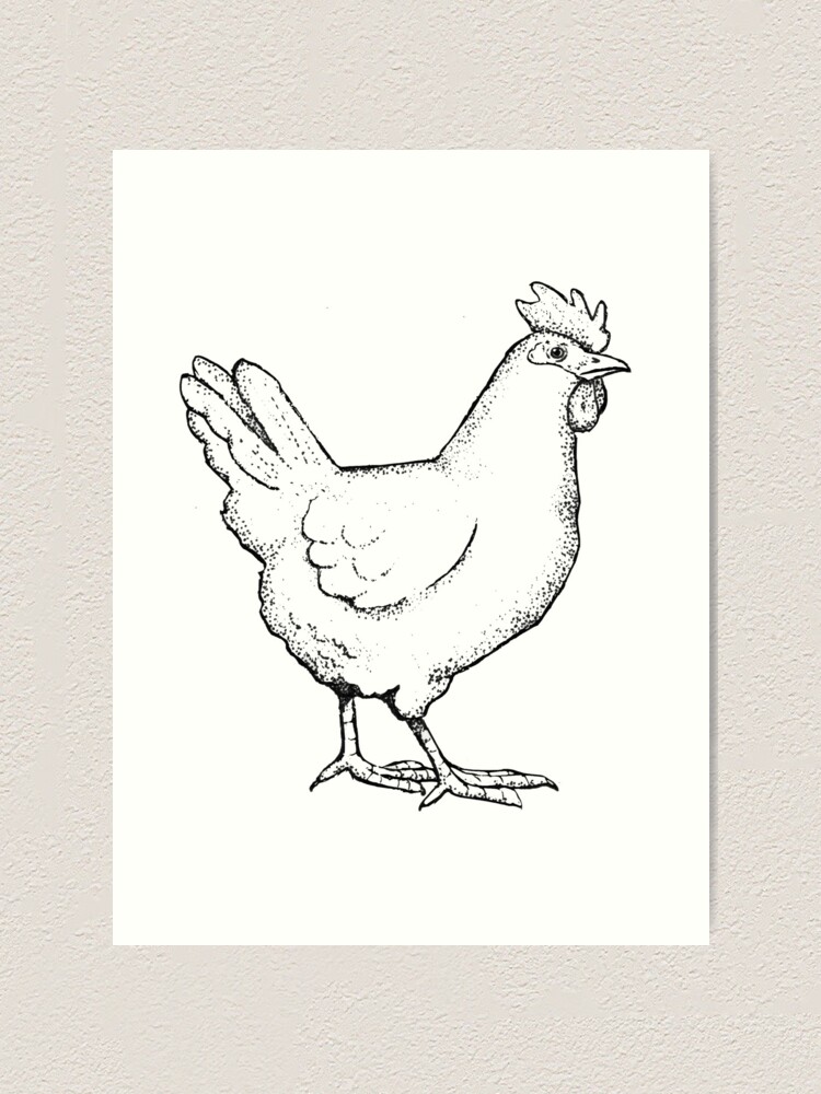 Vector isolated one single chicken hen fowl bird standing side view  colorless black and white contour line easy drawing Stock Vector | Adobe  Stock