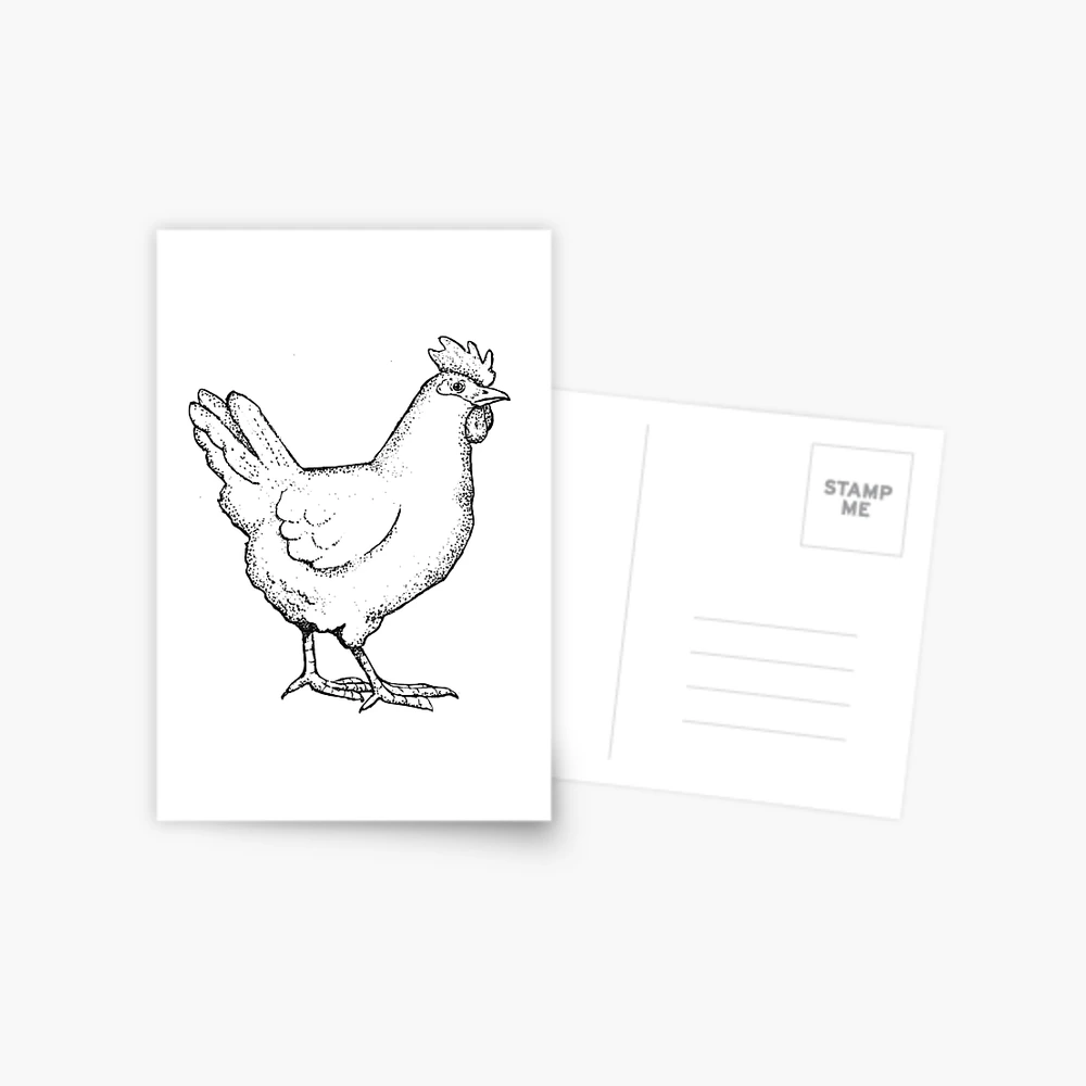 Original Hand Drawn Chicken Drawing Artwork. Black and White Hen Rooster  Pencil Sketch. Unique Gift for Her, Country Farm Home Decor - Etsy Israel