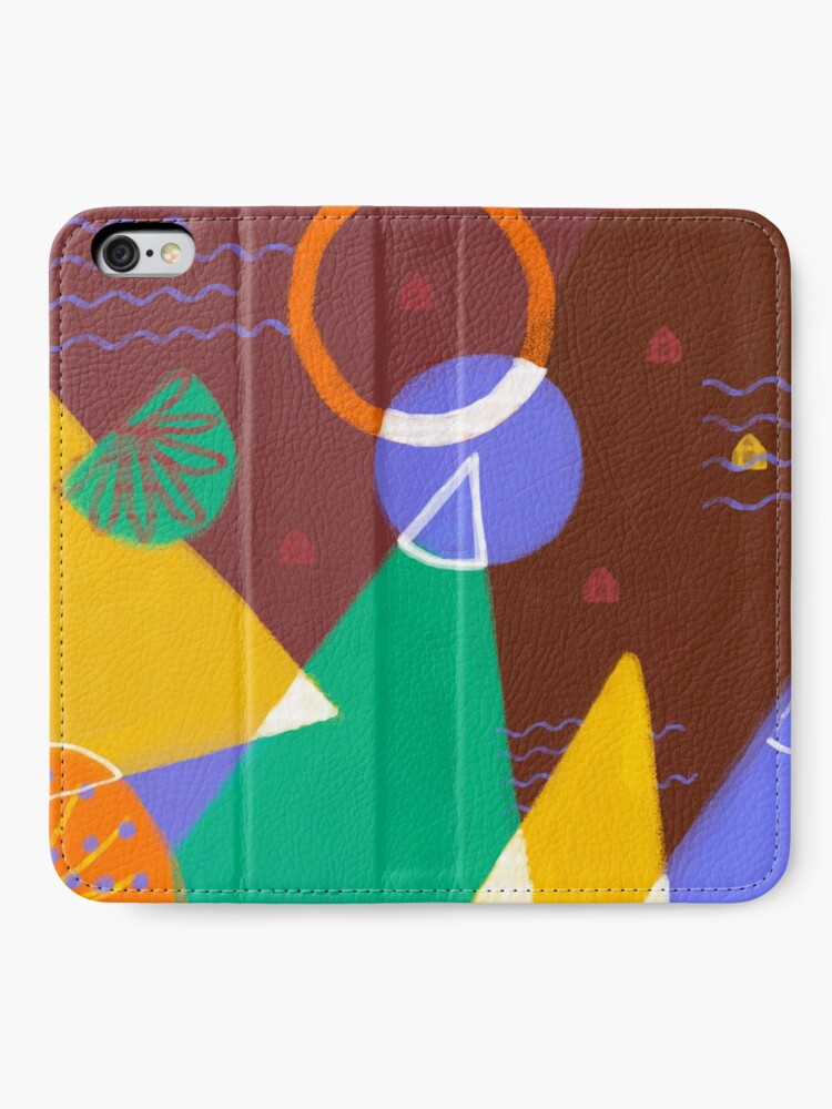 Thumbnail 2 of 6, iPhone Wallet, Geometric Colorful illustration of a Mountains Landscape designed and sold by Luisina Salce.