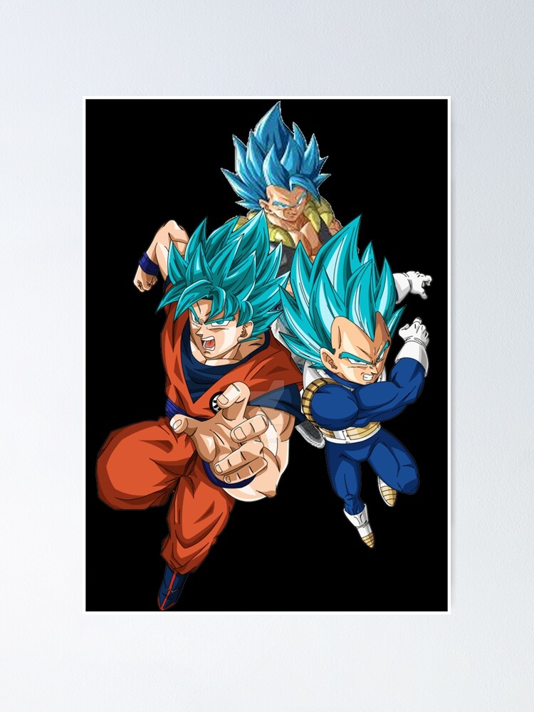 Super Saiyan Blue Goku and Vegeta (Dragon Ball Super) Poster for