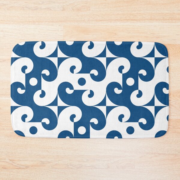 Item preview, Geometric pattern with round elements in classic blue designed and sold by acidmit.