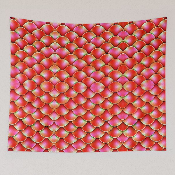 Item preview, Bright Red Mermaid Dragon Holographic Scales designed and sold by orionlodubyal.