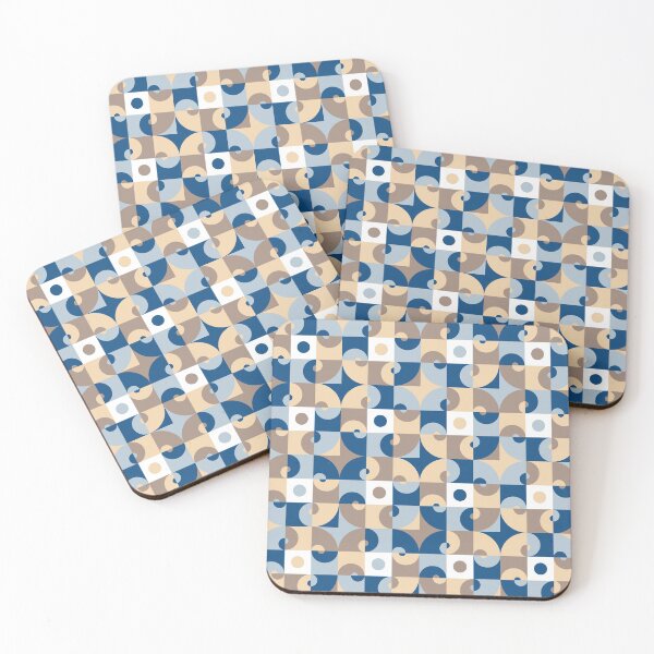 Item preview, Geometric ornament with round elements in classic blue color palette designed and sold by acidmit.
